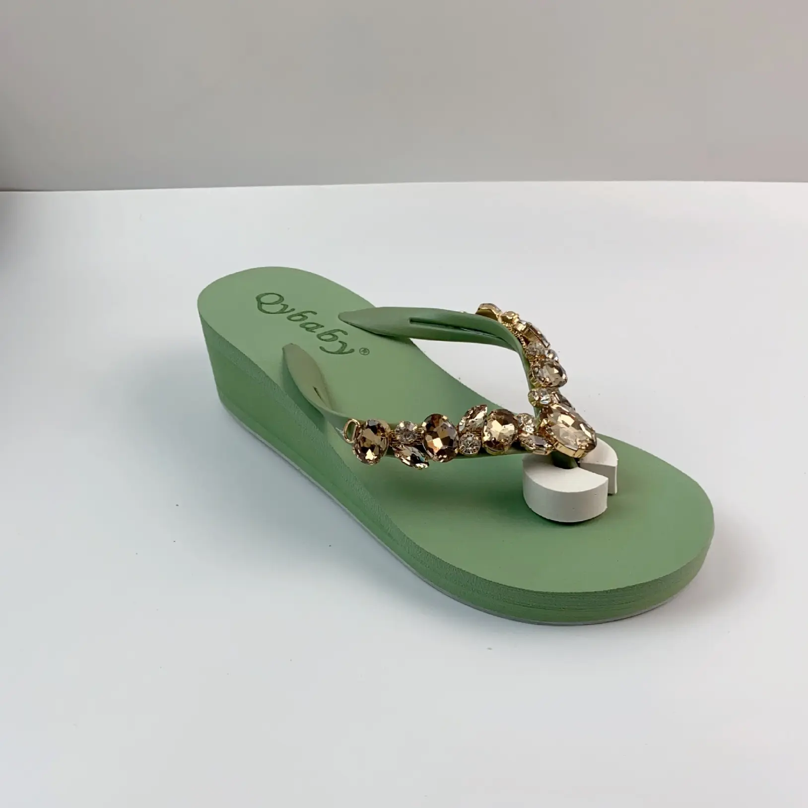 Diamond Slippers Women Summer Outdoor Wear Beach Shoes Sandals Womens Sexy Shoes Slope Heel Flip Flops for Women Chanclas Mujer product view