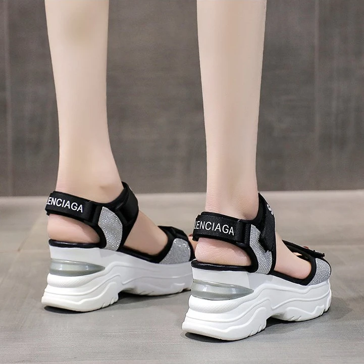 New Summer Ladies Sandals Platform Wedge Heels Shoes Casual Beach Heightening Slope with Women's Sports High Heels Sandals Girl detail