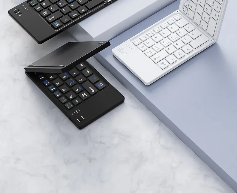New Foldable Wireless Keyboard Slim Portable Bluetooth Keyboard Rechargeable Folding Keyboard for IOS Windows Android For Ipad detail