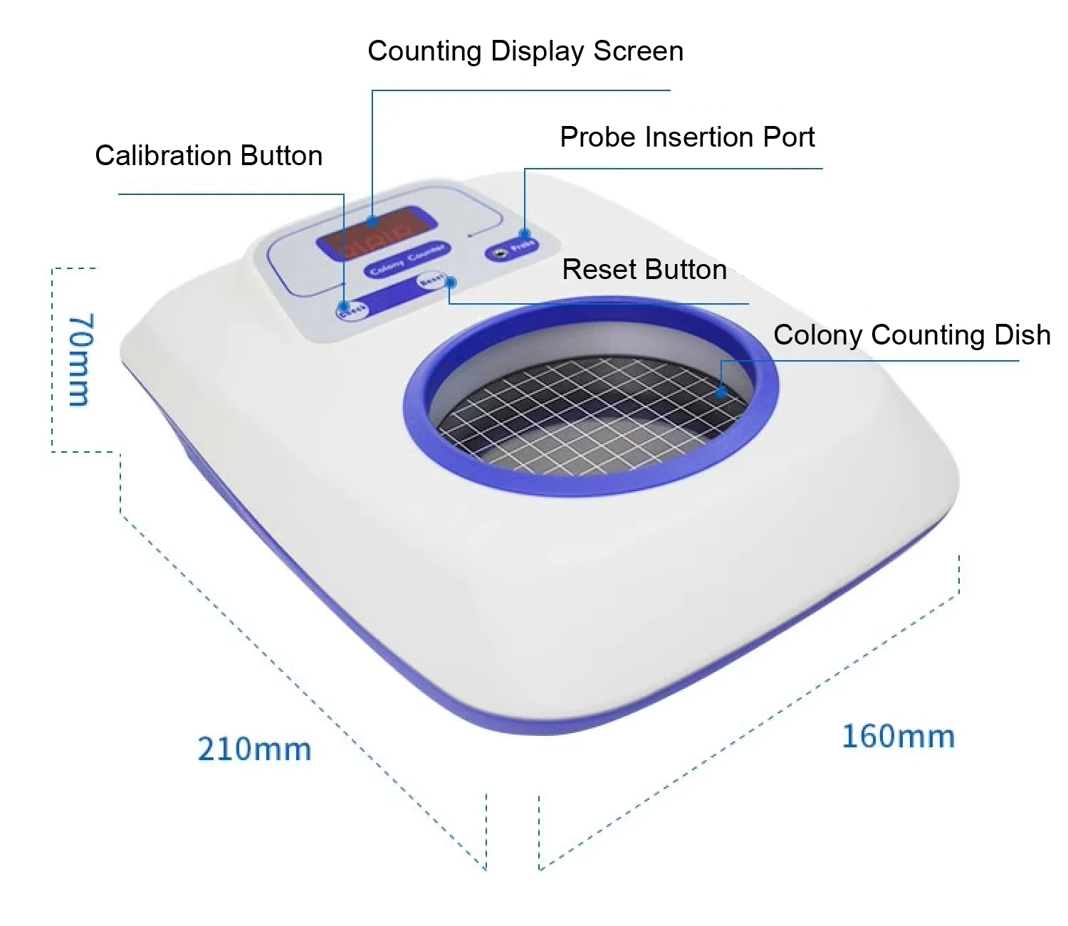 Digital Colony Counter XK97-A 220V  Bacterial Colony Counting Device Semi-Automatic Lab Colony Counter with LED Display detail