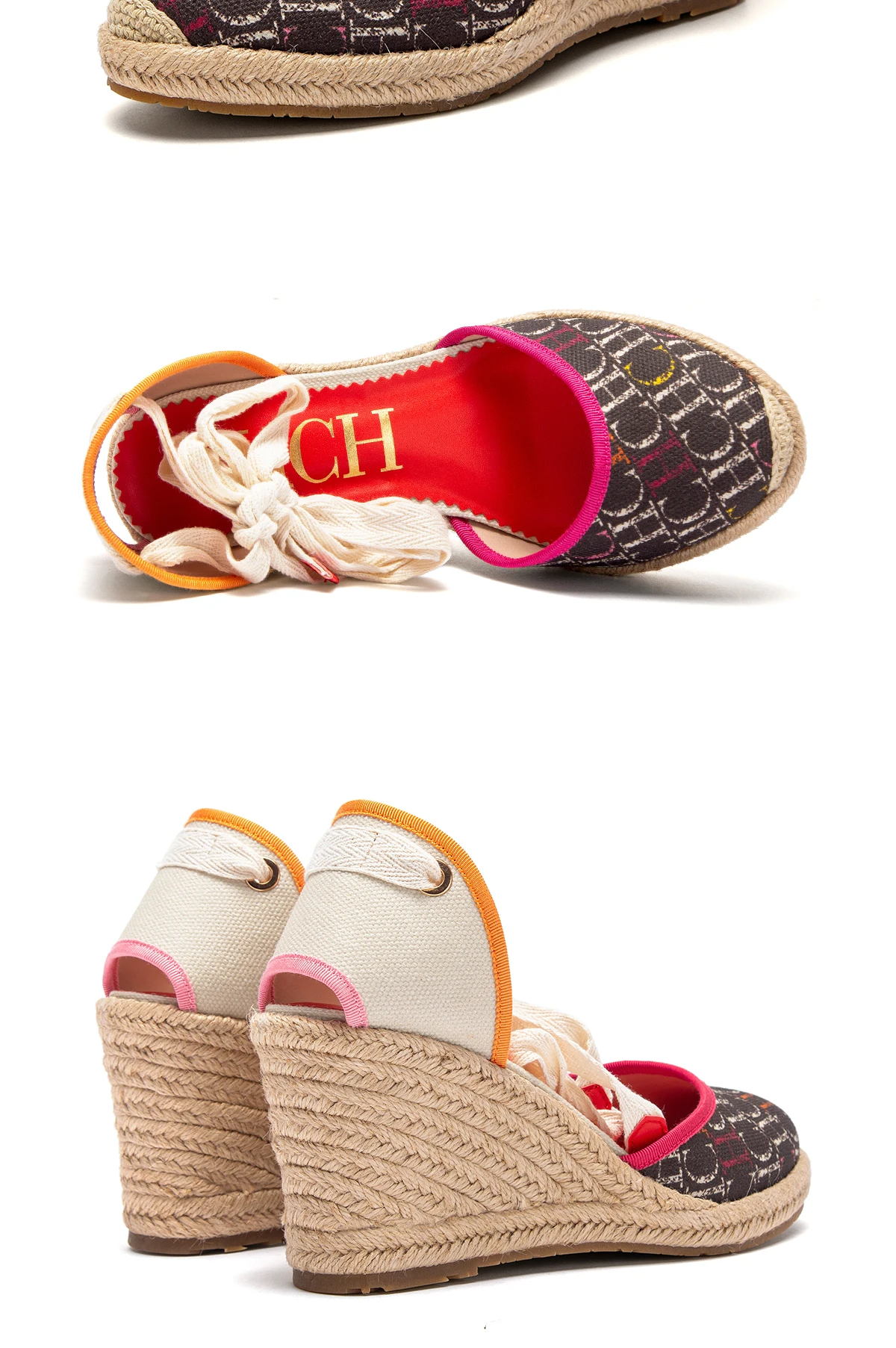 Women's Sandals 2025 New Hemp Bottom Slope Heel Sandals Comfortable and Breathable Holiday Beach Women's Shoes 8CM detail