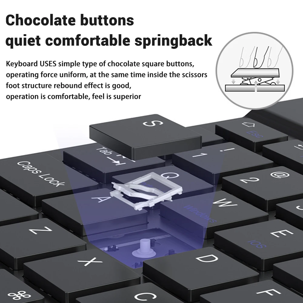 2026 New Bluetooth Keyboard Mouse For iPad Xiaomi Samsung Android iOS Windows Tablet Phone Mini Wireless Keyboard Spanish Hebrew detail