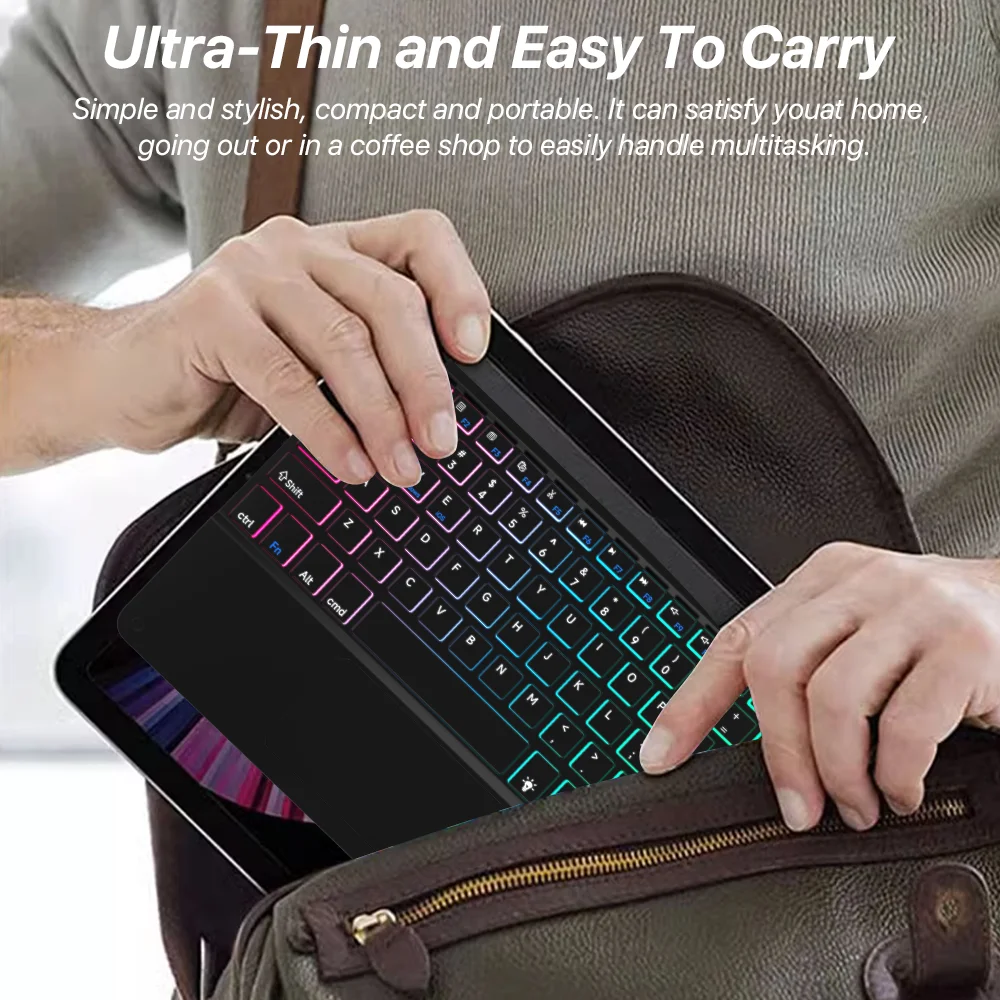 Rechargeable Wireless Backlit Keyboard And Mouse For iOS Android Windows System Backlight And Bluetooth For Smart Phone Pad product view