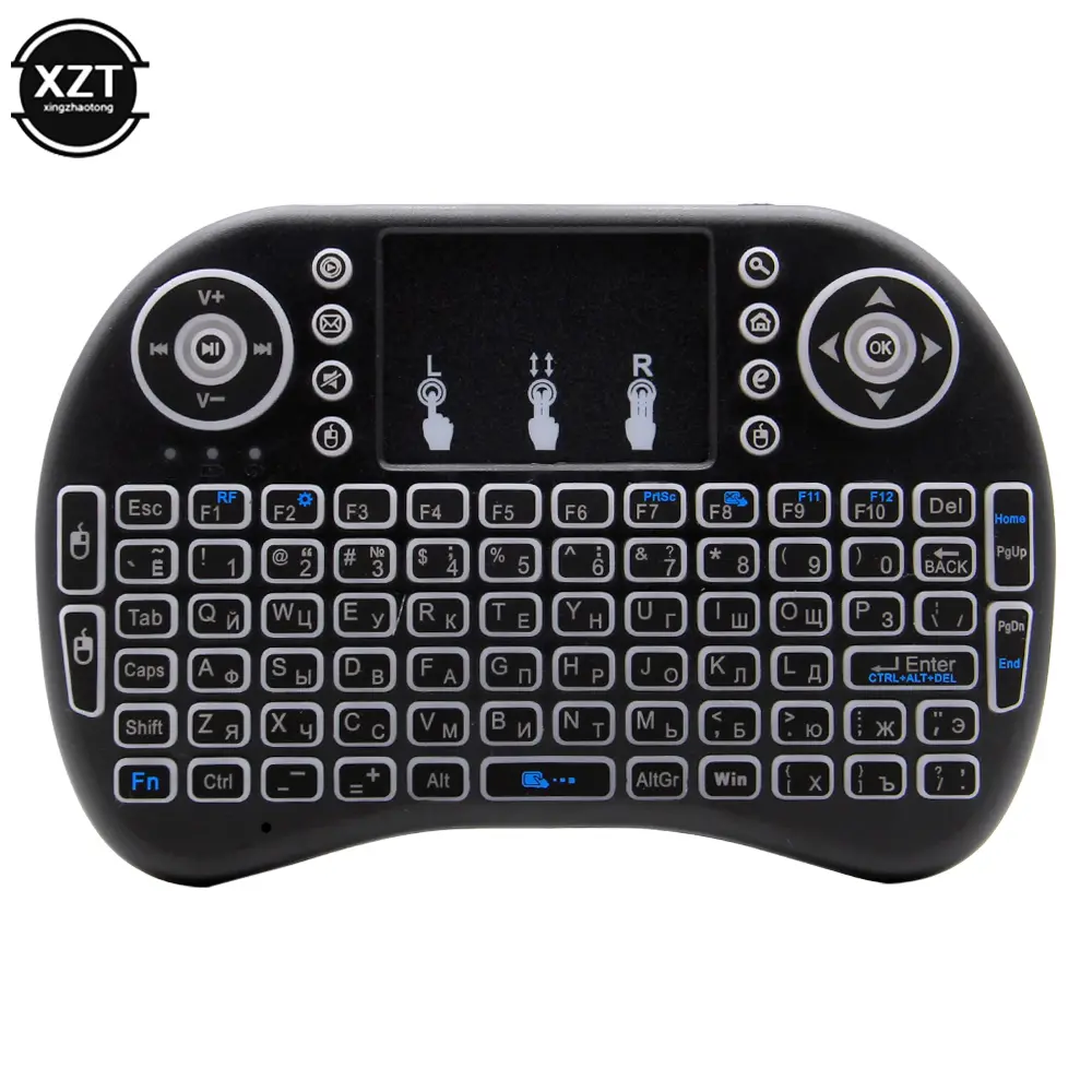 I8 2.4G Mini Wireless Keyboard Backlit English Russian Air Mouse Touchpad Remote Control For Laptop TV BOX USB Receiver product view