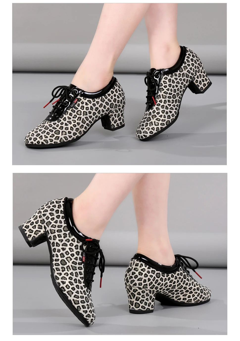 DKZSYIM Women Latin Dance Shoes Modern Tango Jazz Shoes Outdoor Leopard print Dance Shoes Woman Dance Sneaker SIZE34-41 detail