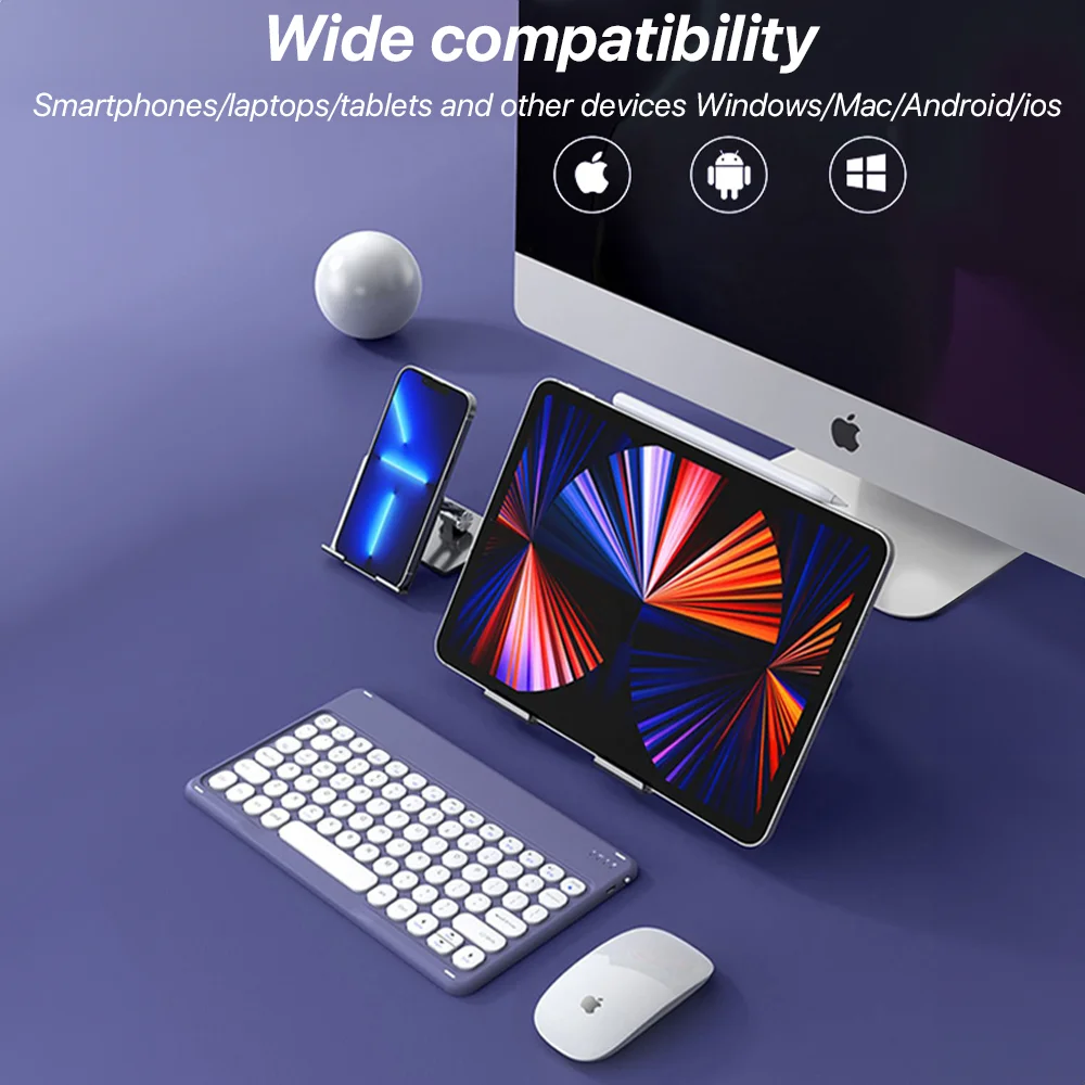 Bluetooth Keyboard Mouse for Tablet Phone Laptop for iPad Keyboard Spanish Portuguese Russian Hebrew Arabic French Keyboard product view