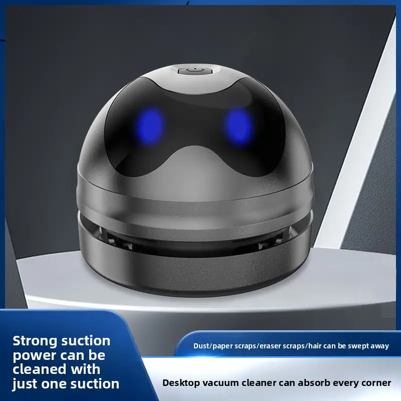 Student Desktop Vacuum Cleaner Black Knight Wireless Handheld Portable for Eraser Shreds Cleaning mini