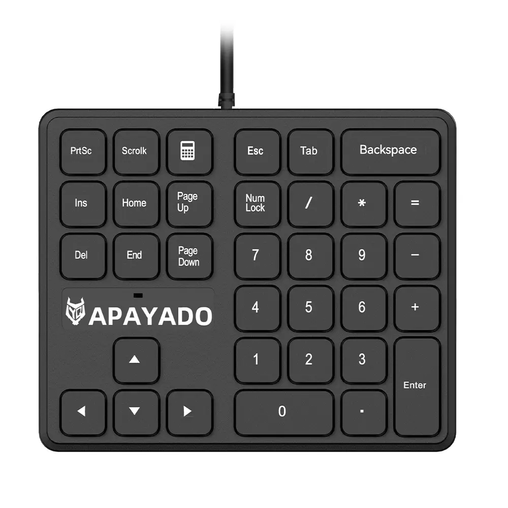 T35 Wired Numeric Keypad 34 Keys APAYADO USB Number Pad Plug Ergonomic Ultra Thin Portable for Finance product view