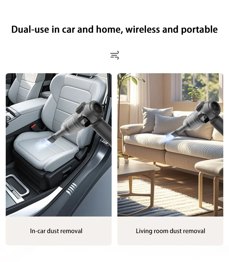 Vacuum Cleaner Car Suction Blowing Integrated Small High-power Suction Wireless Handheld Dust Desktop Vacuum Cleaner detail