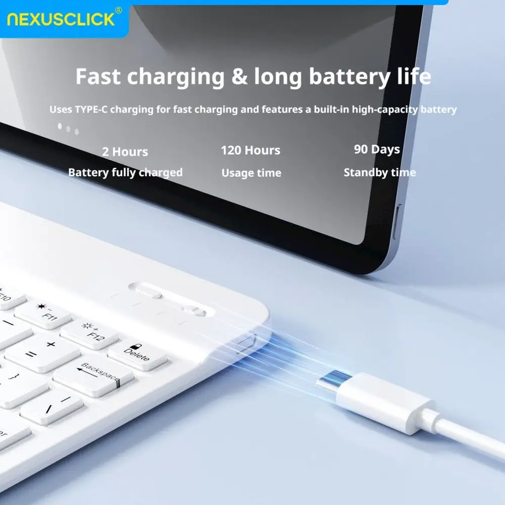 NexusClick Bluetooth Keyboard and Mouse For iPad Xiaomi Samsung Huawei Phone,Slim Mini Wireless Keyboard For Android IOS Windows product view