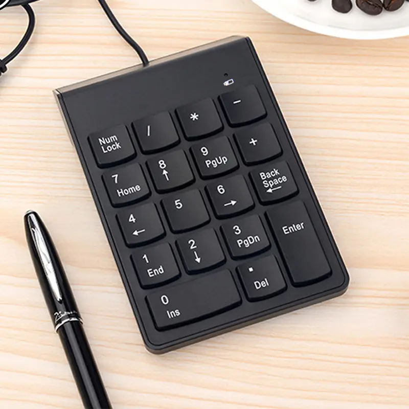 18 Keys USB Wire Numeric Keypad Keyboard Mini Number Keycaps Numpad Keyboard for Laptop Desktop PC Computer Note
