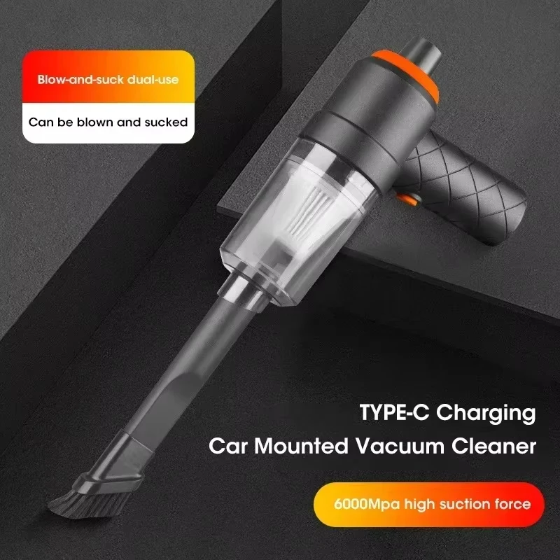 Portable Vacuum Cleaner For Car 6000PA Handheld USB Pump Convenient for Home Office Pet Hair Cleaning detail
