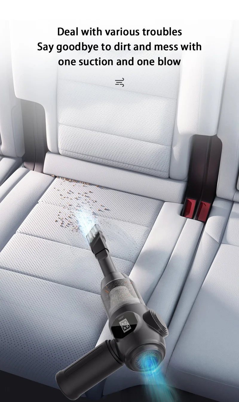 Vacuum Cleaner Car Suction Blowing Integrated Small High-power Suction Wireless Handheld Dust Desktop Vacuum Cleaner detail