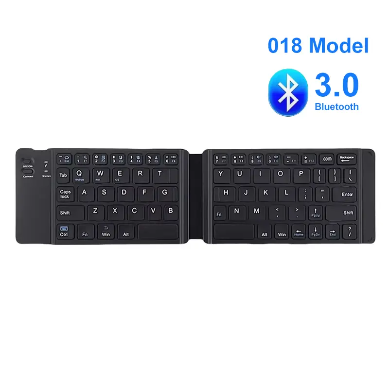 Bluetooth 5.0 Keyboard Tri-fold Keyboard Mini Keyboard with Touchpad Rechargeable Wireless Keyboard For Windows Android iOS product view