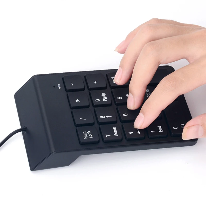 18 Keys USB Wire Numeric Keypad Keyboard Mini Number Keycaps Numpad Keyboard for Laptop Desktop PC Computer Note detail