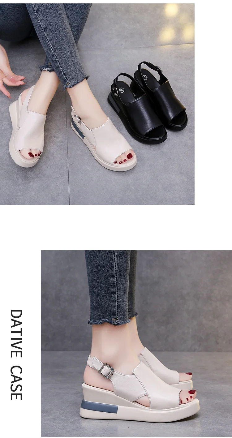 Comfortable Fashion Muffin Thick Bottom Slope Heel Women's Sandals Back Empty Snap Sandals Large Size Light Sandals 2023 detail