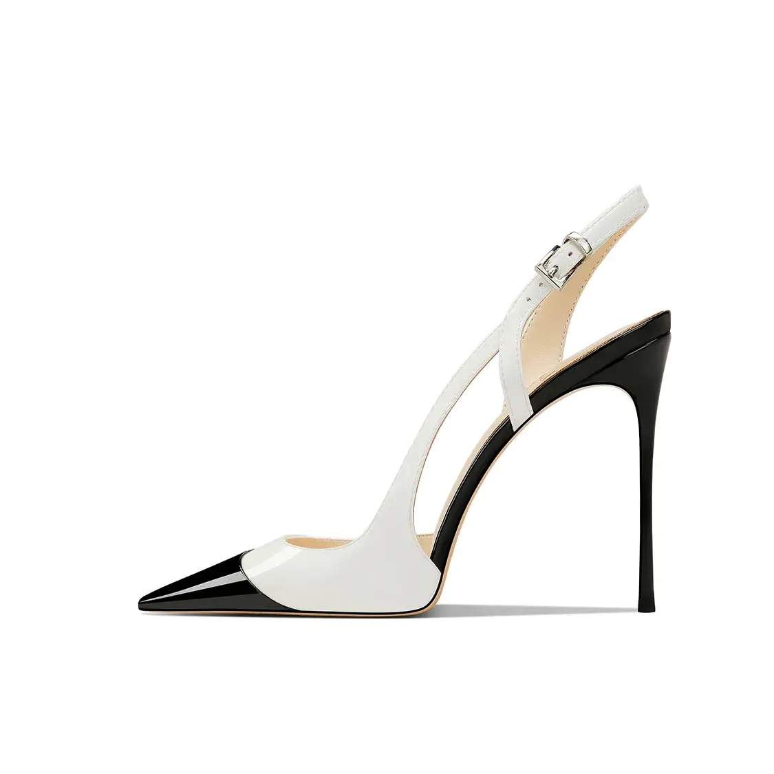 White Patent Leather Design with a High-End and Non-Tiring Foot Feel. 2026 New Pointed and Slim Heeled High Heels for Women product view
