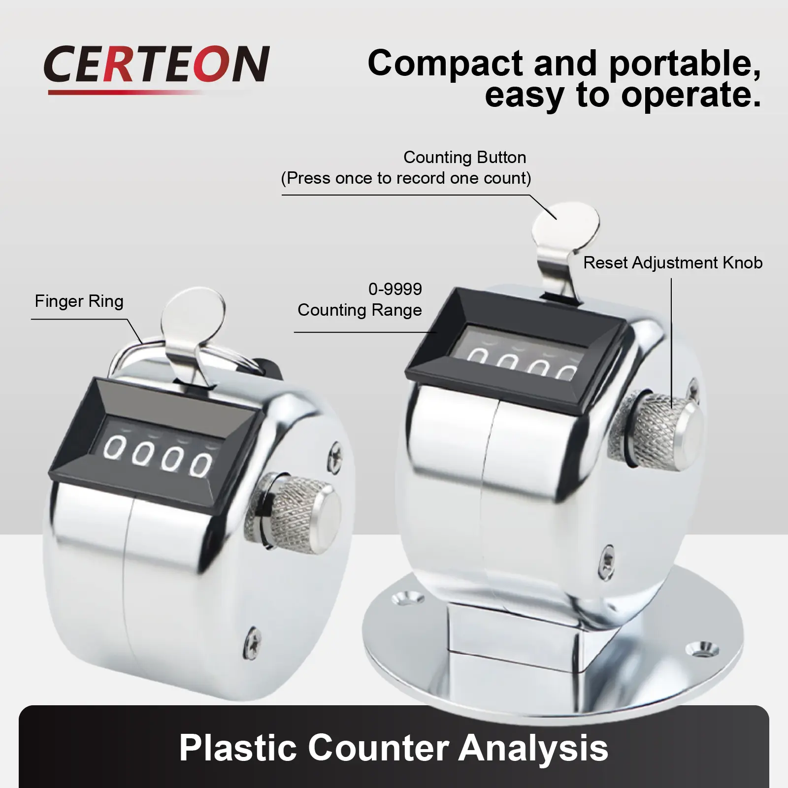 4 Digit Manual Tally Counter Hand Clicker Mechanical People Counter Inventory Attendance Counter Portable No Battery product view