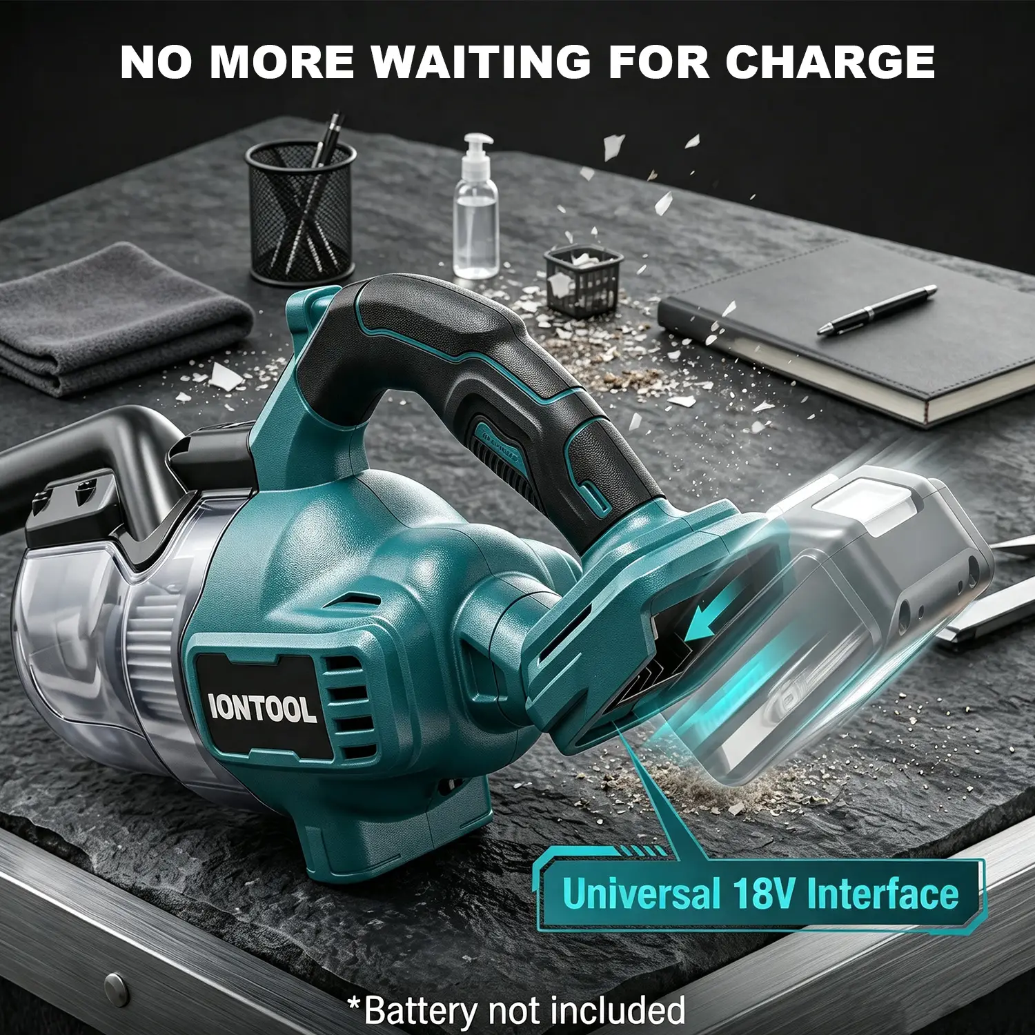 IONTOOL Cordless Vacuum Cleaner 400W Power Tool For Dust Collection Car Clean Desktop Tidy Workshop Use For Makita 18V Battery product view