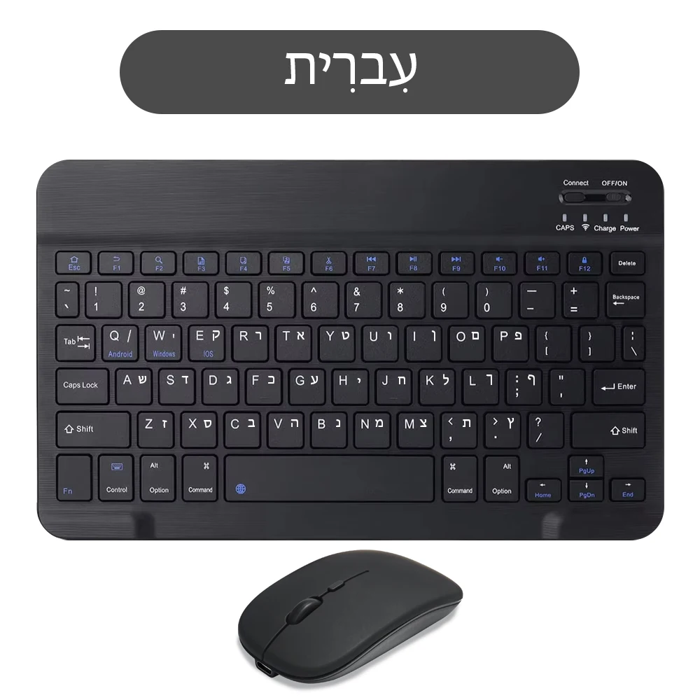10inch Mini Wireless Rechargeable keyboard Bluetooth Mouse For ipad Air Pro Phone Tablet Portable Spanish Polish Arabic keyboard detail