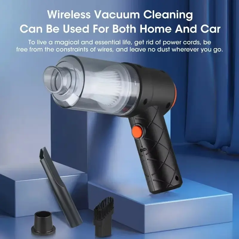 Portable Vacuum Cleaner For Car 6000PA Handheld USB Pump Convenient for Home Office Pet Hair Cleaning product view