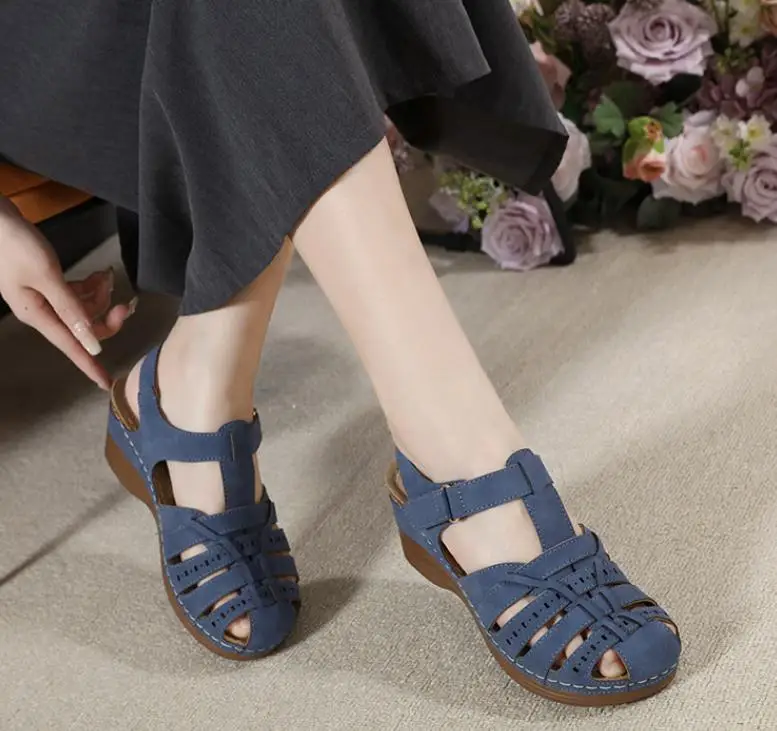 Summer New Slope Heel Baotou Sandals Large Women's Shoe Item Number- detail