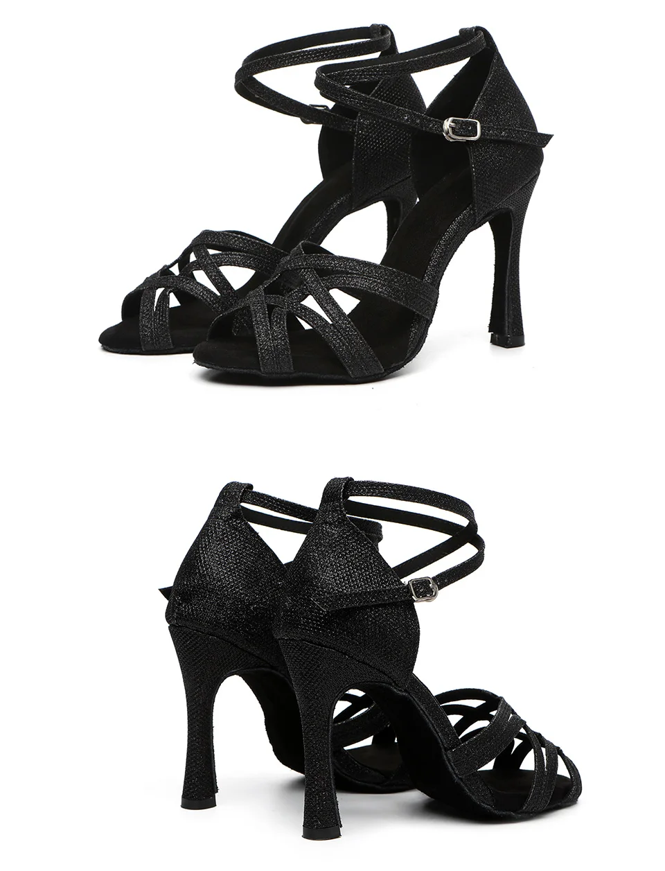SWDZM Women Latin Dance Shoes High Heels Ballroom Tango Dancing Boots Open Toes Soft Soles Party/Casual Dance Shoes Sandals detail