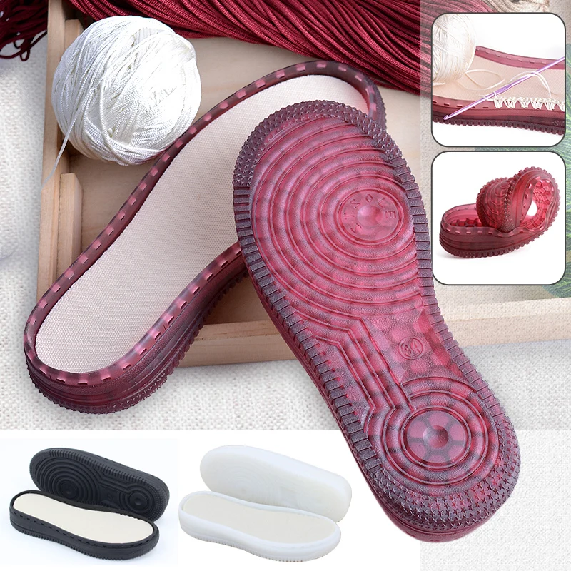 Anti-slip Shoe Patch Durable Repair Replacement For Boot Shoes Diy Hand Knitting Soft Rubber Soles Hand-woven Hook Line Soles detail