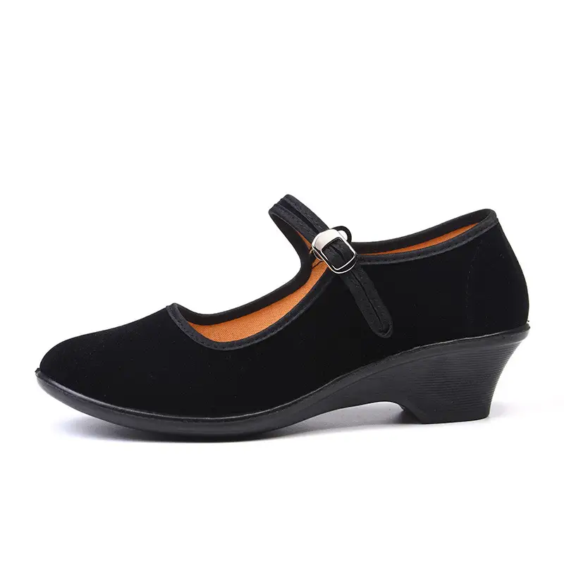 Beijing Ladies Black High Heel Slope Heel Polyurethane Dance Shoes Work Shoes Hotel Protocol Shoes Square Dance Shoes product view