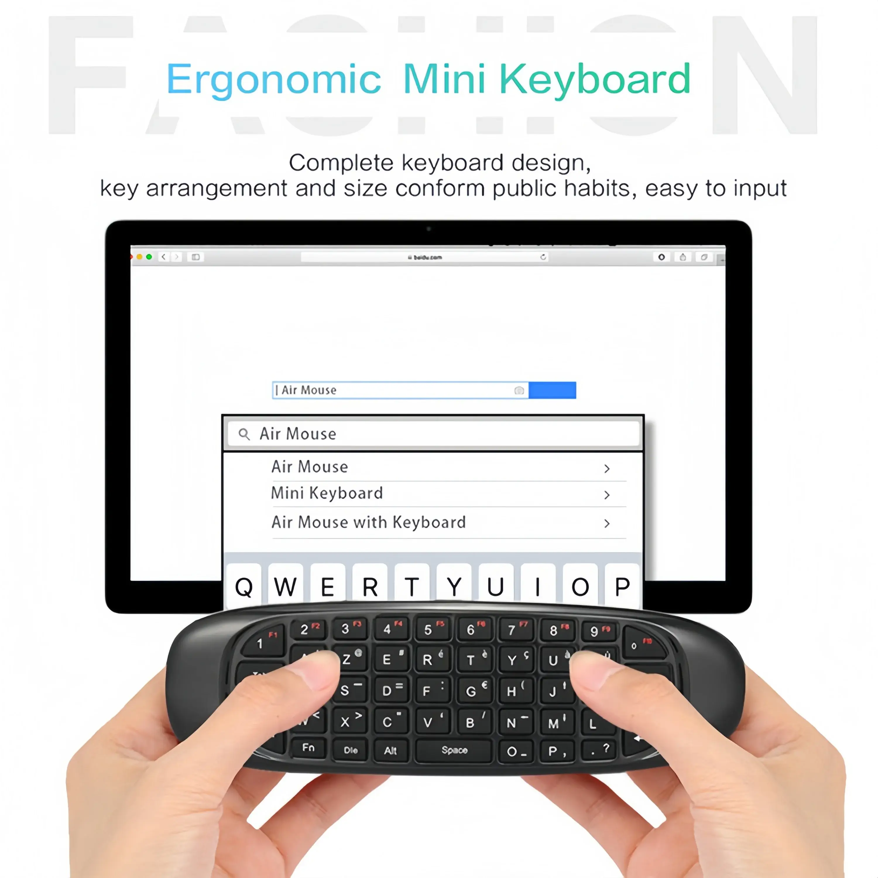 KEBIDUMEI 2.4G Wireless Air Fly Mouse Remote Control Mini Keyboard RGB Backlit with Google Assistant for Android Smart TV Box product view