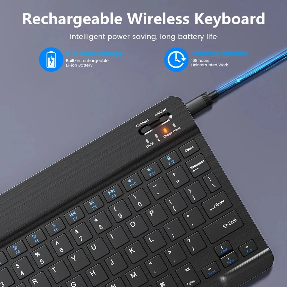 Spanish French Bluetooth Wireless Keyboard Azerty Russian Korean For iPad Mac PC Tablet Cell Phone Laptop And Mouse Mini With N product view