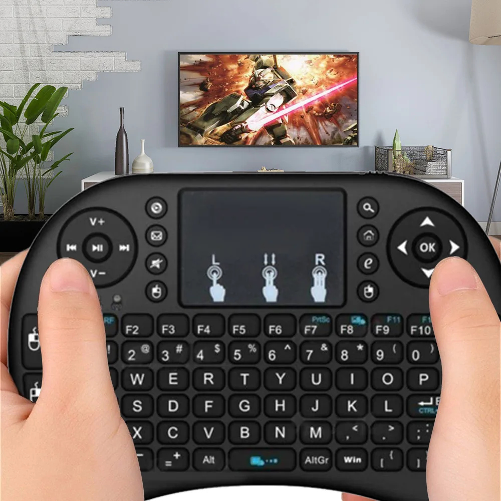 I8 2.4G Wireless Keyboard English Mini Keyboard Air Mouse Handheld Keyboard with Touchpad for Android LaptopTV BOX Projector detail