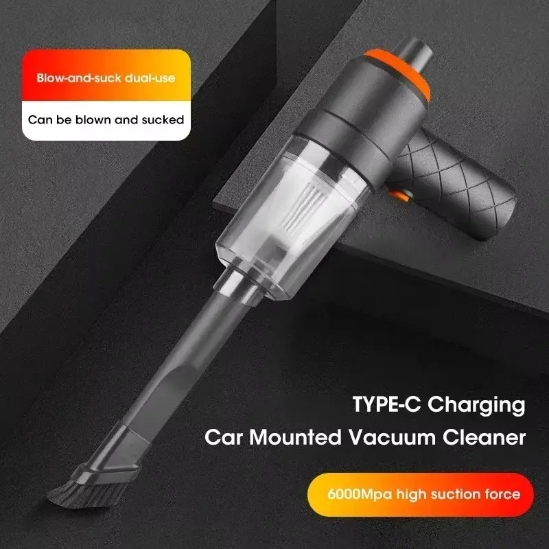 Portable Vacuum Cleaner For Car 6000PA Handheld USB Pump Convenient for Home Office Pet Hair Cleaning