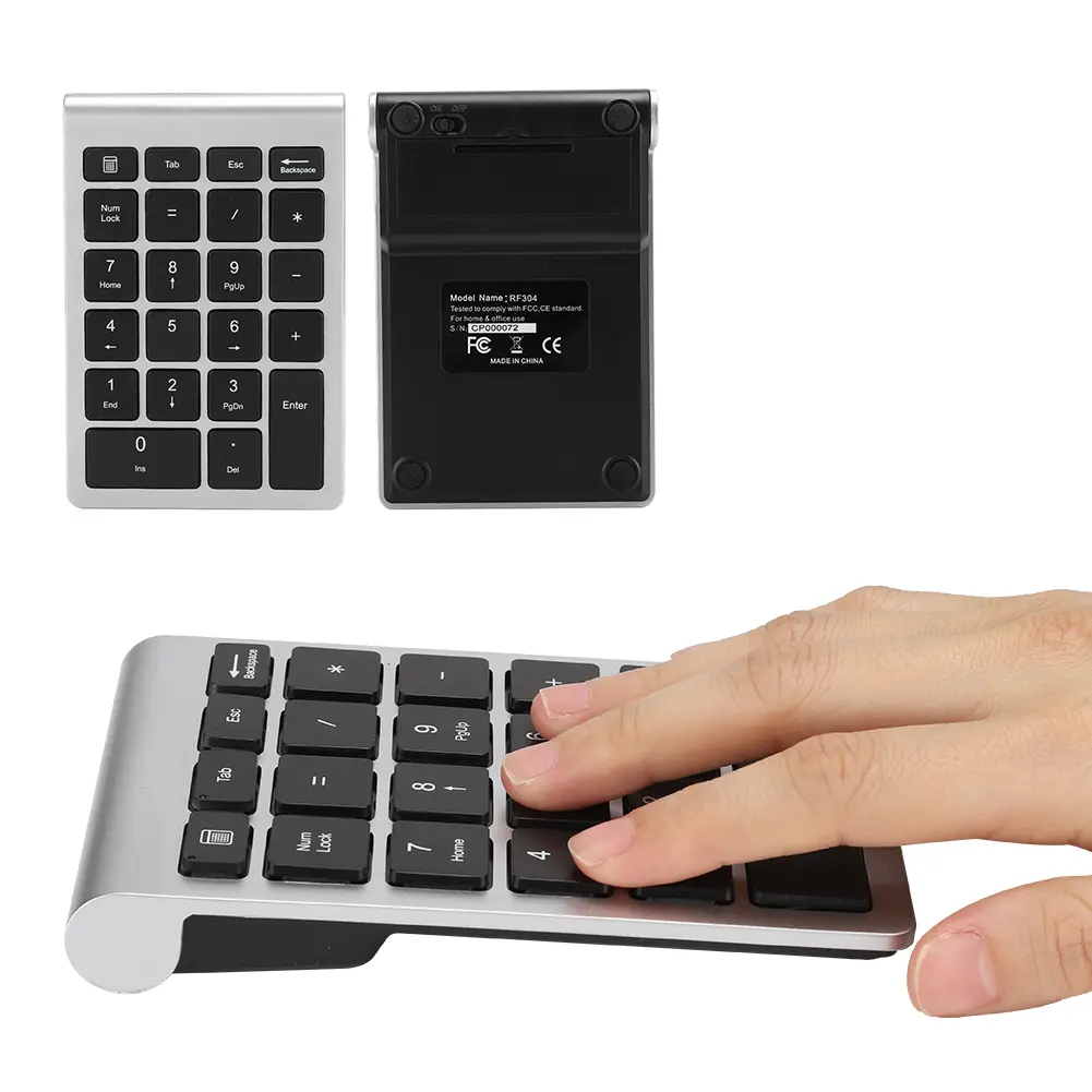 22Keys Numeric Keyboard 2.4G Wireless Mini Portable Ergonomic Design Digital Keyboard Numpad with USB Receiver for Office Laptop product view