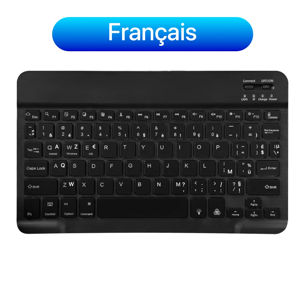New Slim 7 Color Backlit Bluetooth Keyboard Mouse ComboRechargeable MultiLanguage for Tablet Phone detail