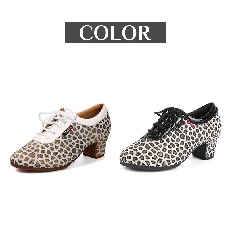 DKZSYIM Women Latin Dance Shoes Modern Tango Jazz Shoes Outdoor Leopard print Dance Shoes Woman Dance Sneaker SIZE34-41 product view