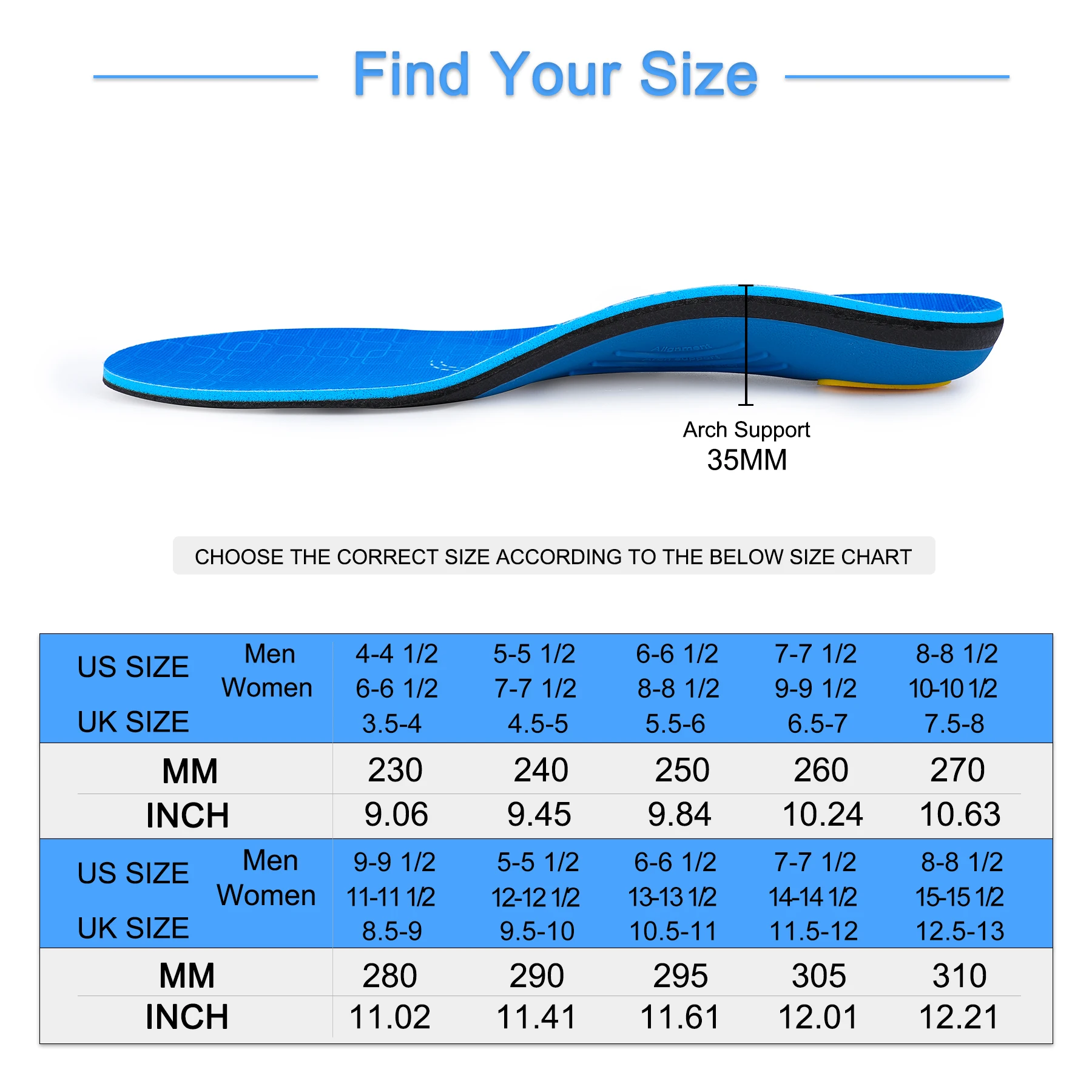 IFITNA Flat Feet Orthopedic Insoles Arch Support Template Plantar Fasciitis Orthotics Heel Pain Inserts Boots Sneaker Men Women detail