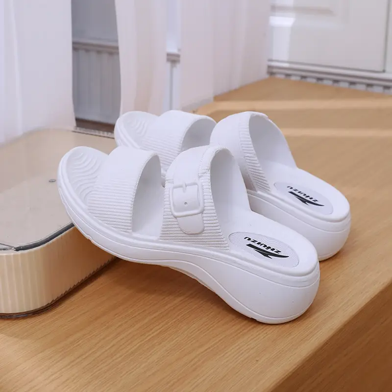 Smart Foot Thick Heel Sandals Fashion Slope Heel Summer New Indoor Anti-Slip Heightening Beach Cool Sandals Casual Style Holl... product view