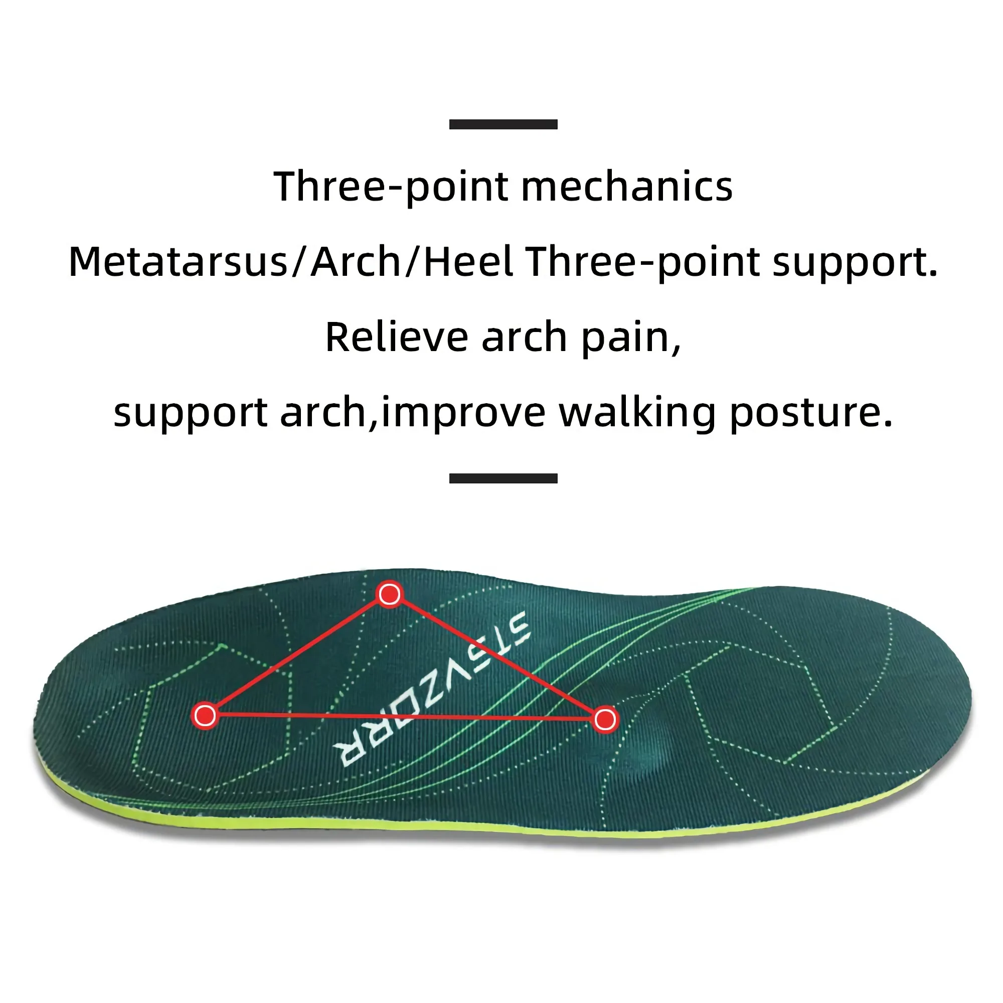 Severe Flat Foot Orthotic Insole Plantar Fasciitis Relieve Heel Pain Arch Support Shoes Insert For Women Men Sneakers Boots Sole detail