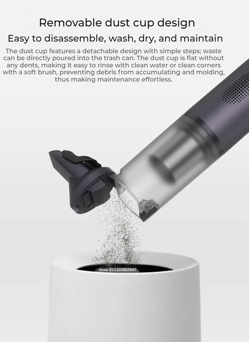 Original Dreame E10 Car Vacuum Cleaner 14000Pa Large Suction Portable Vacuum Cleaner Desktop Sofa Handheld Wireless Dust Cleaner detail