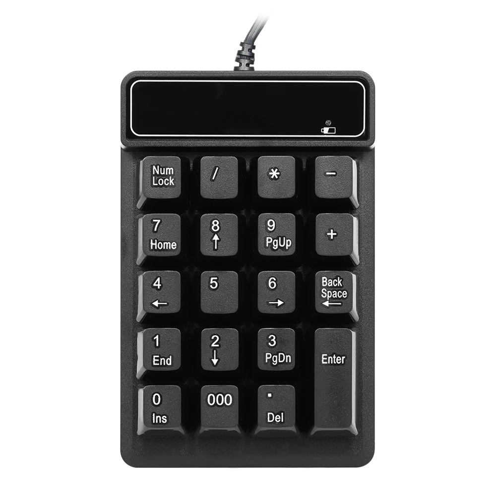 USB Wired Numeric Keypad Mechanical Feel Number Pad Keyboard 19 Keys Water-proof for Laptop Desktop PC Notebook Black detail