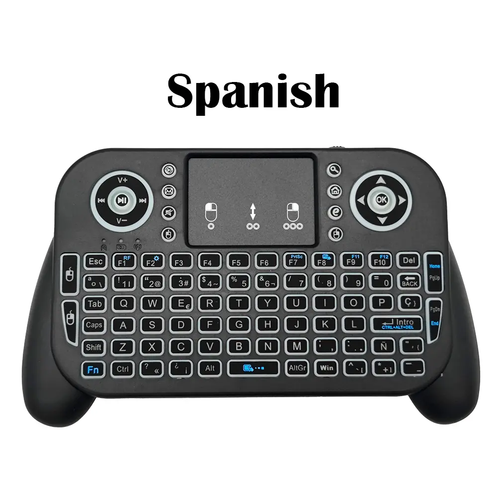 MRSVI 2.4G&Bluetooth Mini Wireless Keyboard V8 7 Color Backlit Bluetooth Air Mouse Remote Control Touchpad for Android TV Box product view