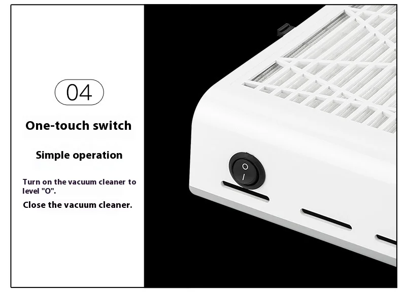 Nail Dust Collector with Detachable Filter, Powerful Vacuum Dust Extractor Fan for Acrylic Nail Salon Equipment detail