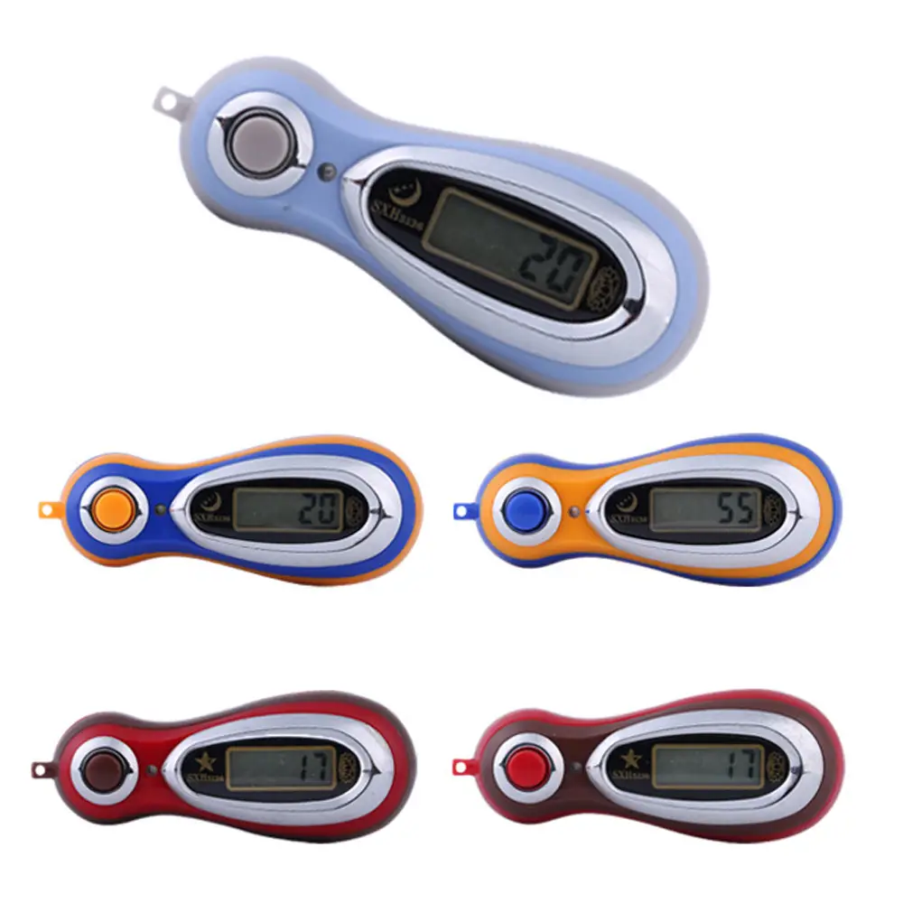 LCD Display Electronic Digital Tally Counter Electronic Finger Counter With Battery MP3 Manual Counter With Lanyard Random Color product view