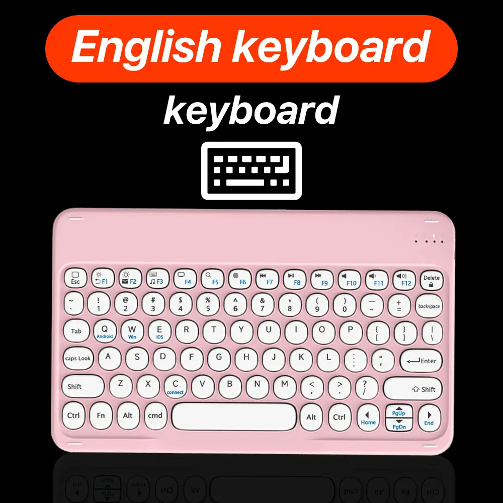 CASEPOKE wireless bluetooth round key silent keyboard suitable For Samsung Xiaomi Google Huawei iPad mobile  keyboard and mouse product view