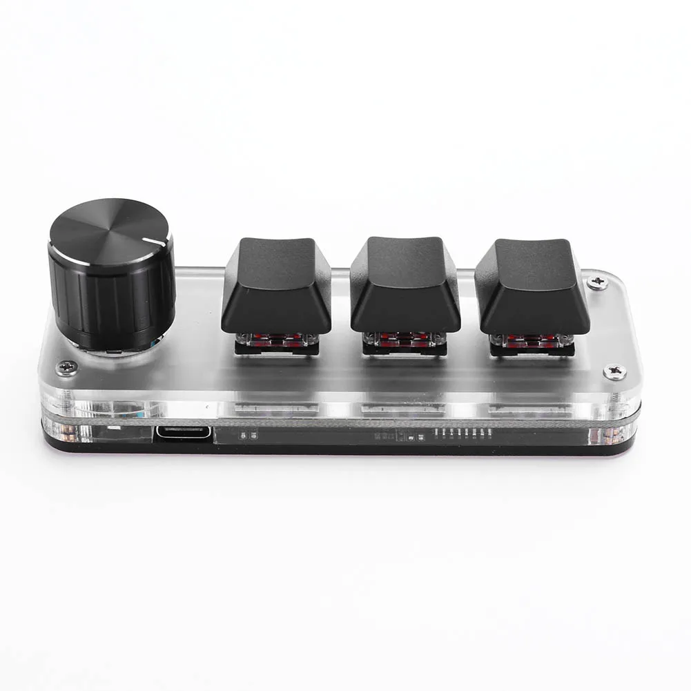 3 Key 1 Knob/4 Key Programming Macro  Knob Keyboard RGB Wired USB Photoshop Gaming Keypad Red Switches Mechanical Macropad detail