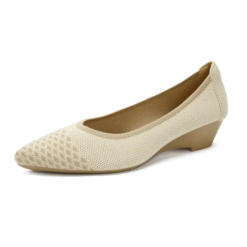 Slope heeled women's shoes fly woven casual single shoes product view