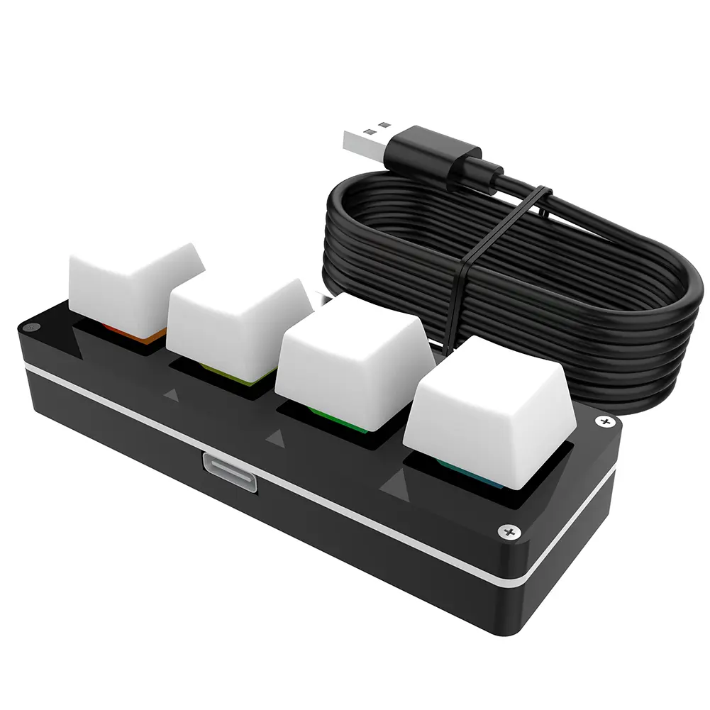 3 Key 1 Knob/4 Key Programming Macro  Knob Keyboard RGB Wired USB Photoshop Gaming Keypad Red Switches Mechanical Macropad product view
