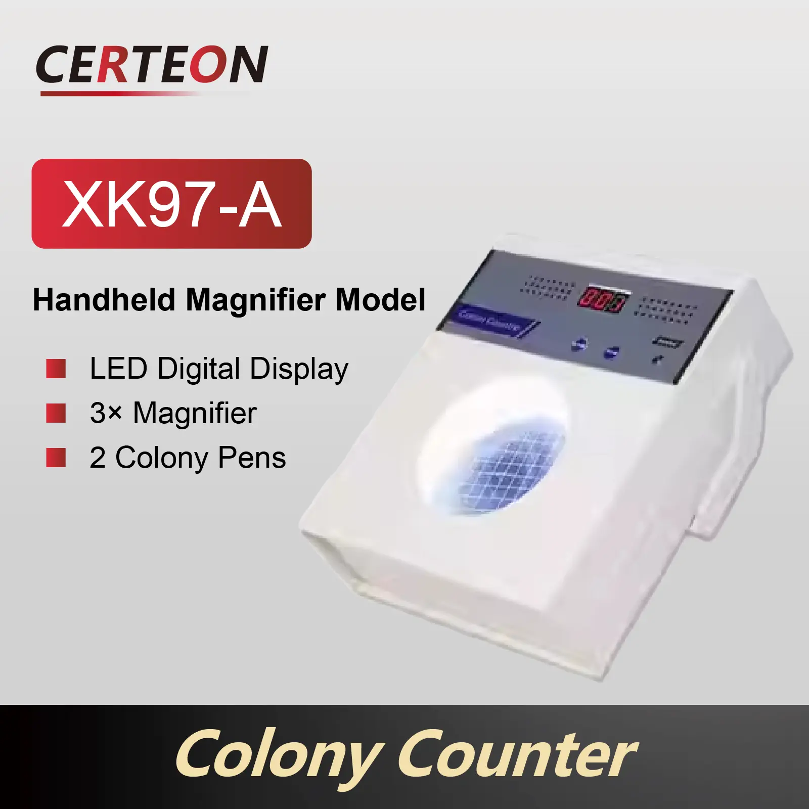Digital Colony Counter XK97-A 220V  Bacterial Colony Counting Device Semi-Automatic Lab Colony Counter with LED Display product view