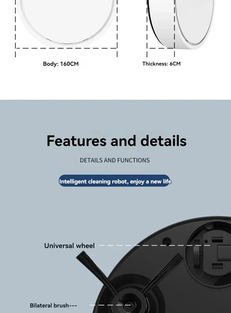 Model Sweeping Robot Automatic Home Mini Cleaning Machine USB Charging Smart Sweep Mop 5-In-1 Vacuum Cleaner New 2026 detail